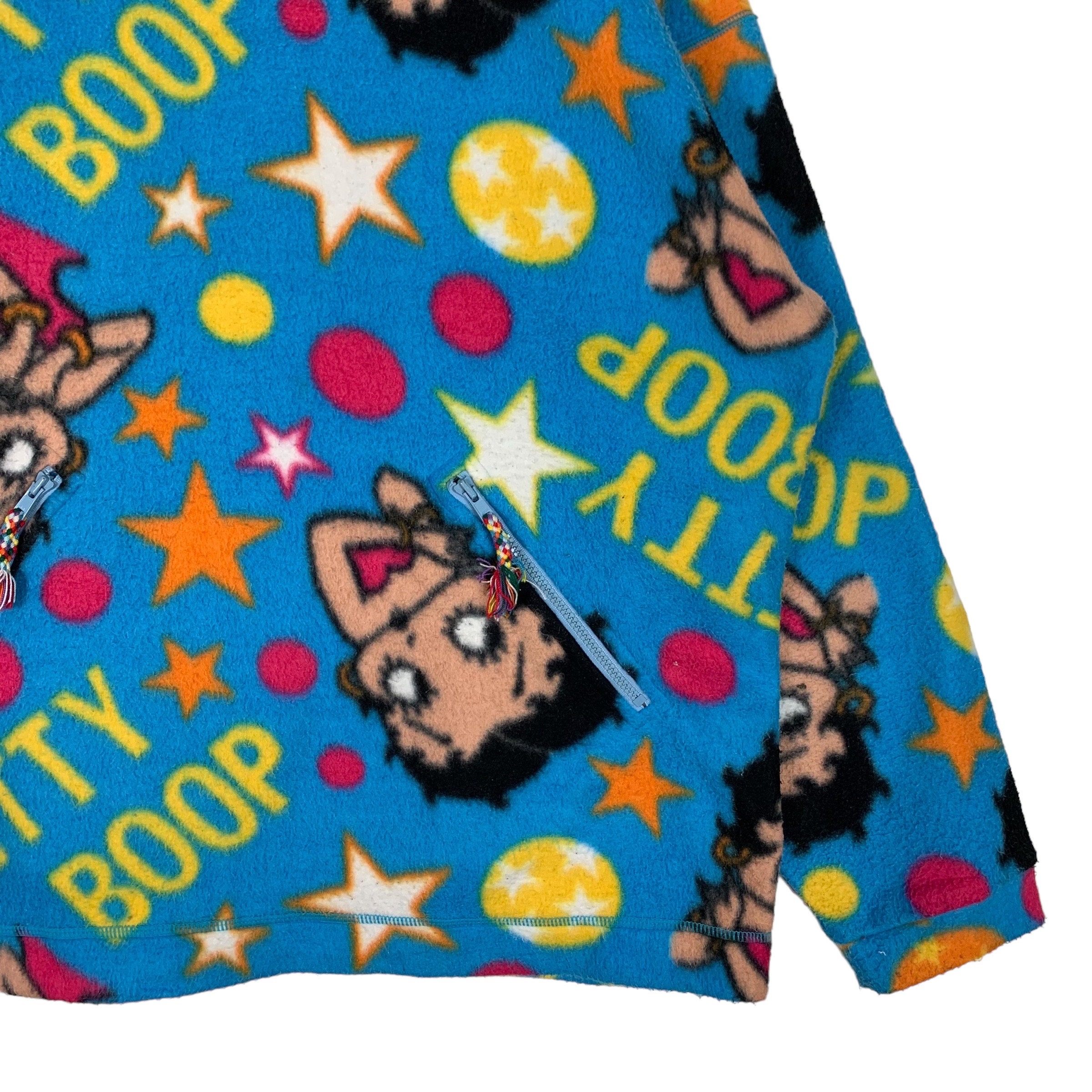 Vintage BETTY BOOP Fullprint Overprint Half Zip Turtleneck