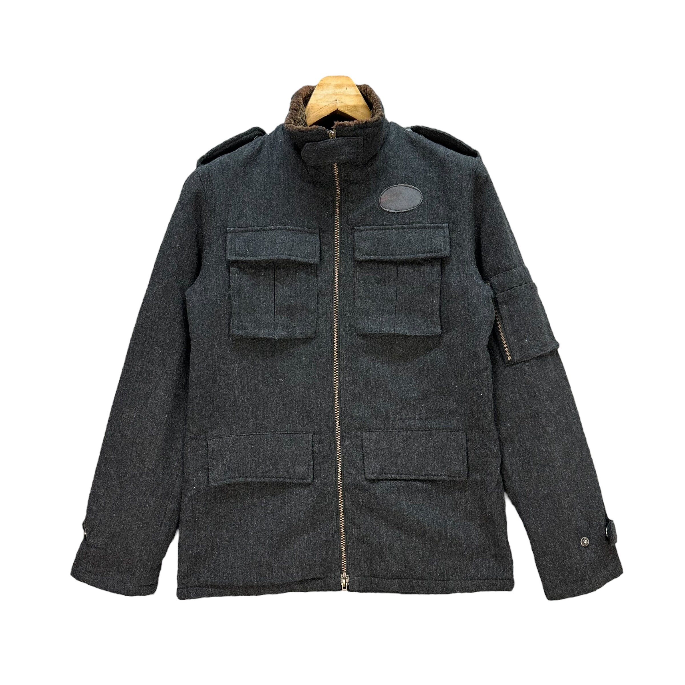 Vintage Ben Sherman Four Pocket Sherpa Neck Wool Jacket Size S Mod 