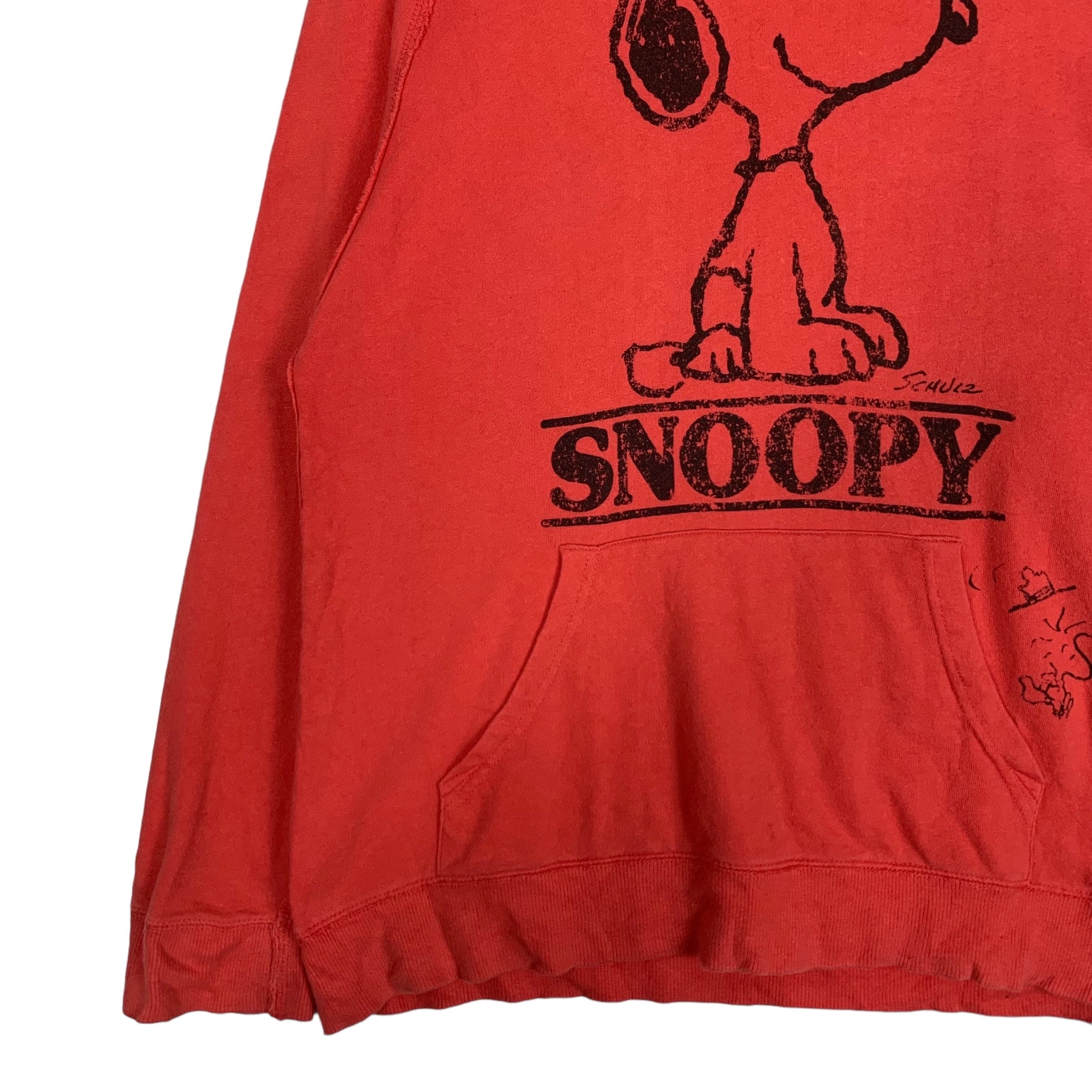 Vintage Peanuts SNOOPY Big Logo Pullover Red Hoodies