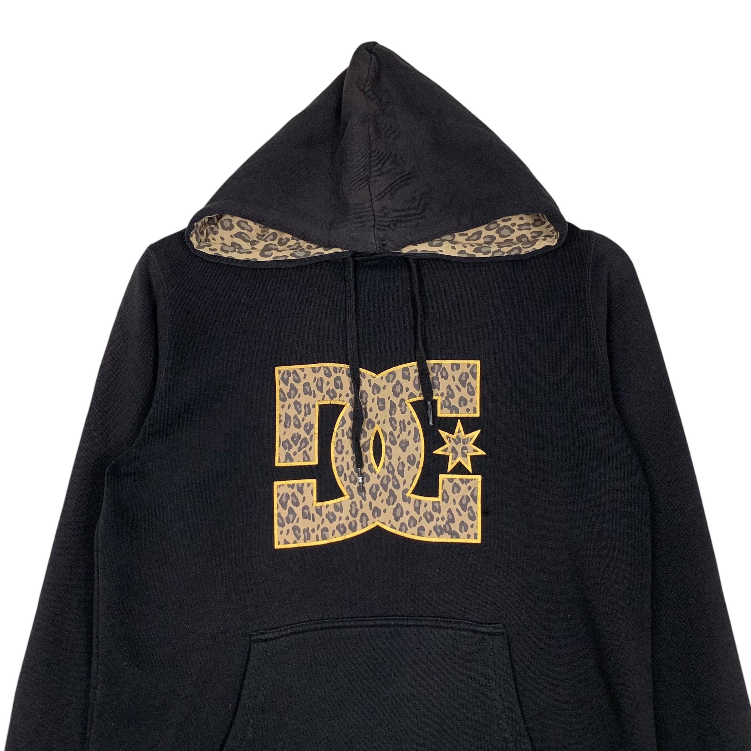 DC SHOE Leopard Camo Big Logo Pullover Hoodies Sweatshirt Size XS