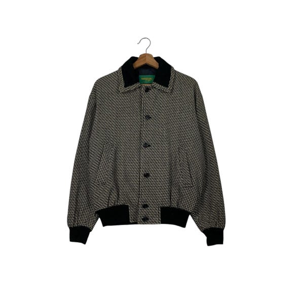 Vintage 90's MEN'S JAC Houndstooth Pattern Button Collared