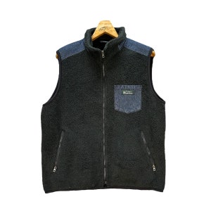 Vintage Manastash Fleece Denim Hybrid Vest Size M #9131-60