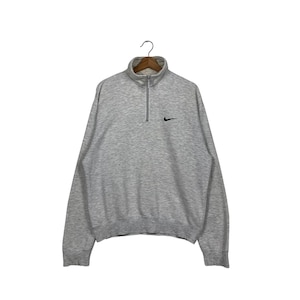 Vintage 90&#39;s NIKE Silver Tag Embroidery Small Logo Half Zip Turtleneck Sweatshirt Men&#39;s Size M #1689-C75
