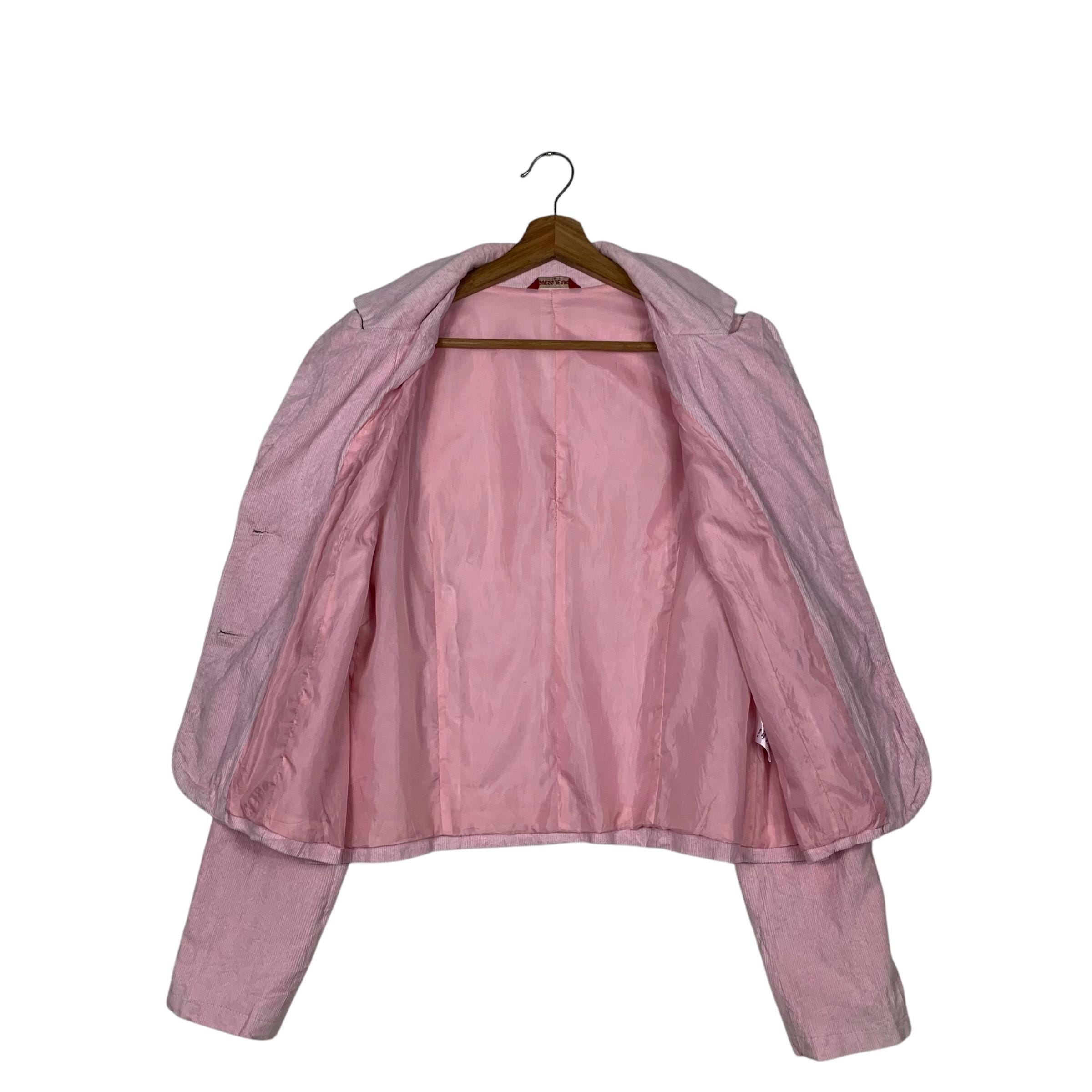 Vintage 90's GUESS JEANS Pink Corduroy Crop Jacket Women's