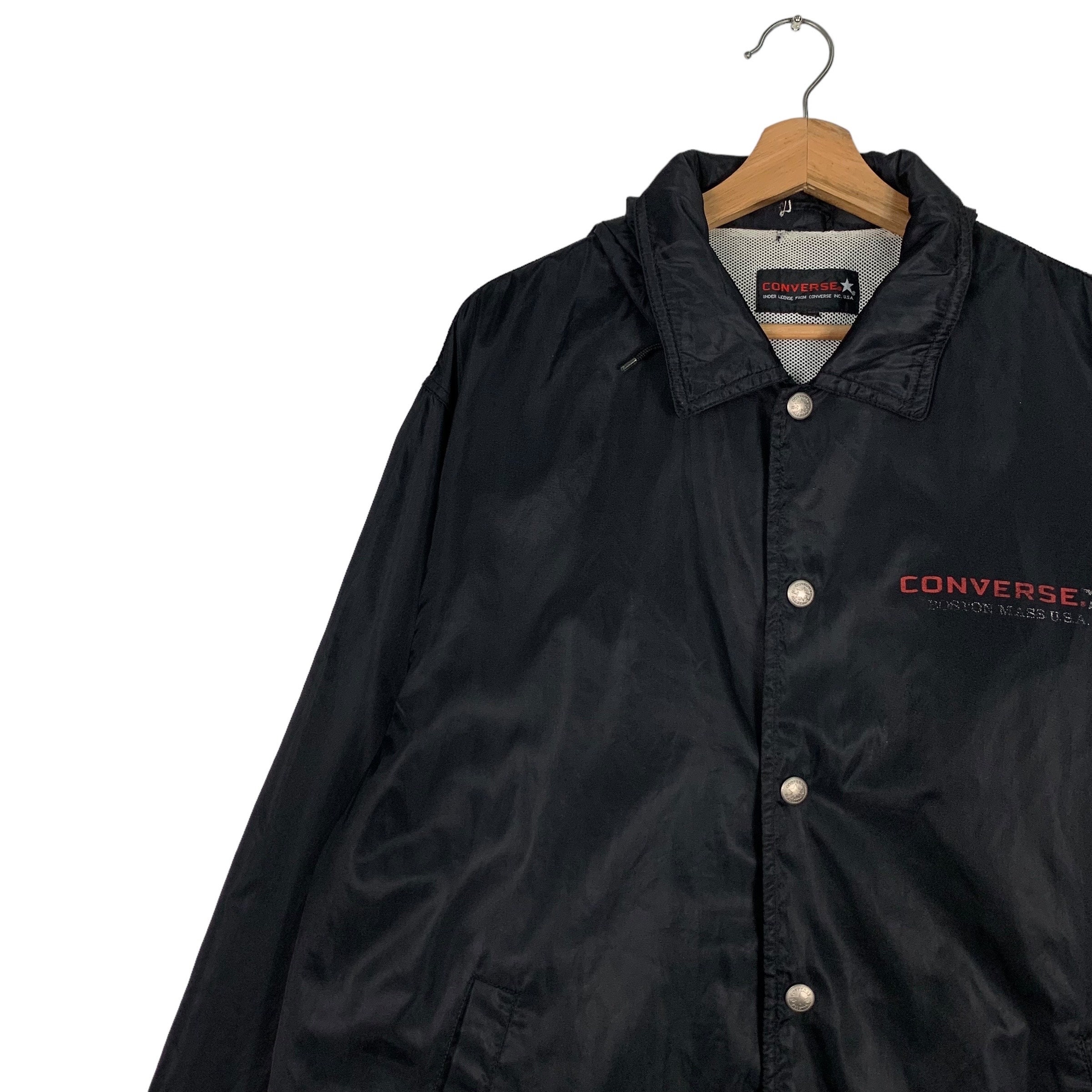Vintage 90's CONVERSE Big Logo Hooded Coach Jacket Size LL #0831