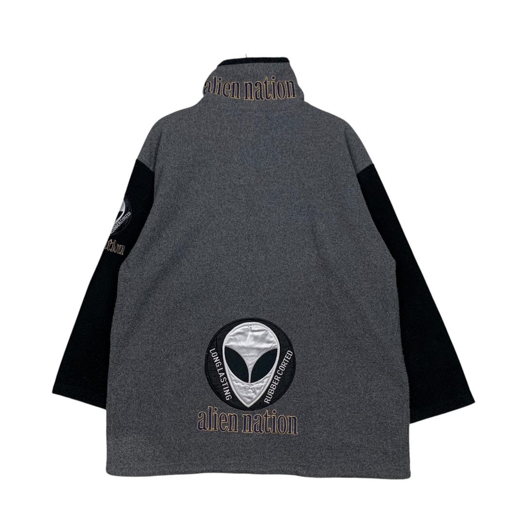 Vintage 90's ALIEN NATION Embroidered Logo Half Zip Pullover