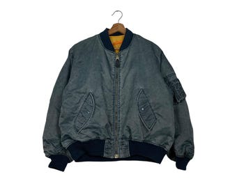 Vintage 90's AVIREX Made in Usa Ma-1 Bomber Jacket Size XL