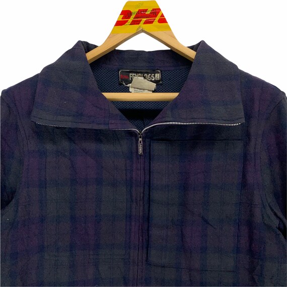 Vintage 73' Fendi 365 Roma Made in Italy Purple Check Wool Zipper