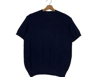 Vintage COURREGES Short Sleeve Crewneck Knitted Pullover Crewneck Sweater Women's Size 9R #1226-C55