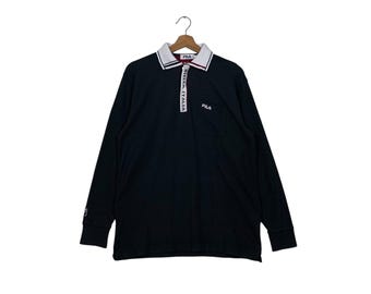 FILA-poloshirt met klein logo en lange mouwen, geborduurd maat M #2613-C117