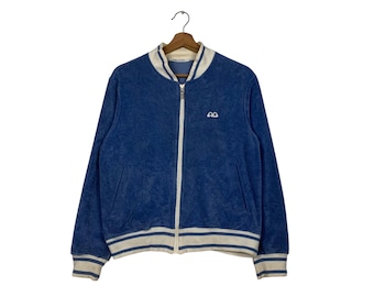 Vintage 90's COURREGES SPORT FUTUR Big Logo Sweater Jacket Women's Size 9 Made in Japan #2390-C107