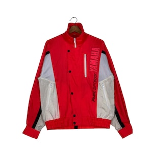 Vintage YAMAHA Riding Wear Pure Sport Light Jacket Men’s Size M Red White Colorblock Jacket Motorsport Jacket #1240-C56