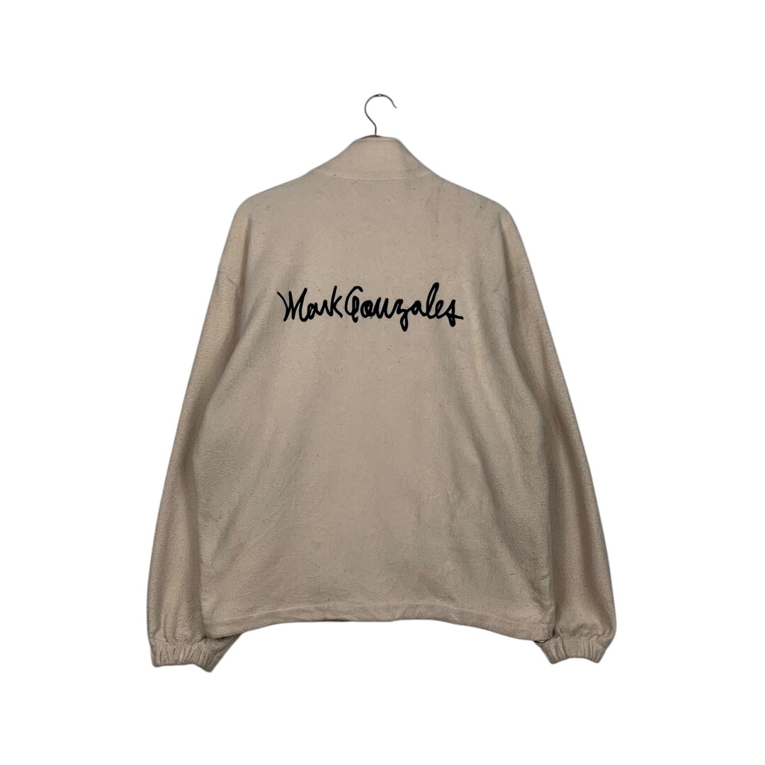 MARK GONZALES Embroidery Big Logo on Back Zipper Fleece