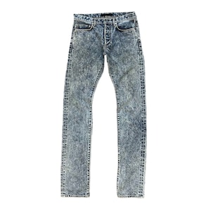 Vintage Japanesed Brand Lithium Homme Japan Made in Japan Stone Wash Skinny Denim Pant W32 Jeans Pant #9114-58