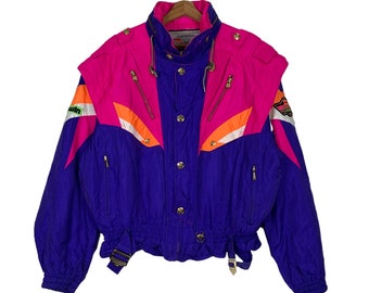 XLビンテージAvon Sportswear スタジャン 42 紫とオレンジ XLビンテージAvon Sportswear スタジャン 42 紫とオレンジ