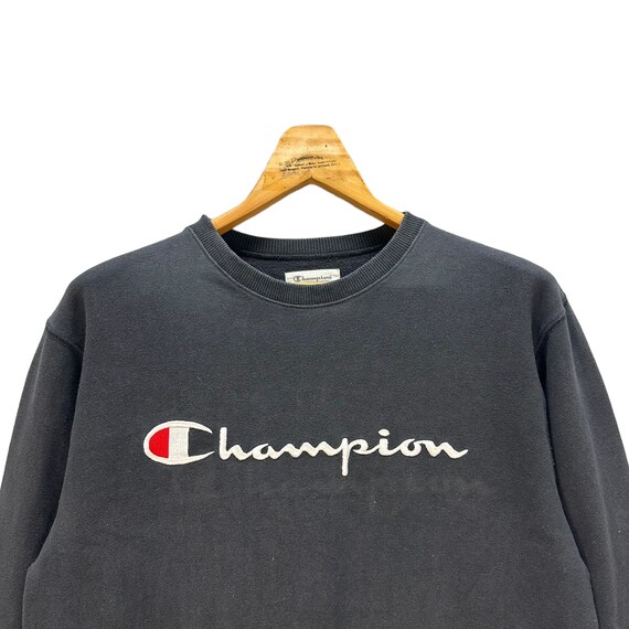 Vintage CHAMPION Embroidery Big Logo Sweatshirts Size L #8833-030