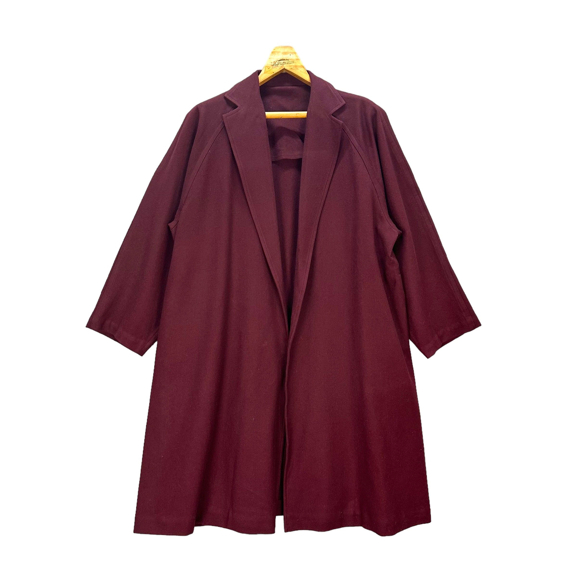 Vintage Y's Made in Japan YOHJI YAMAMOTO Button Less Wool Maroon