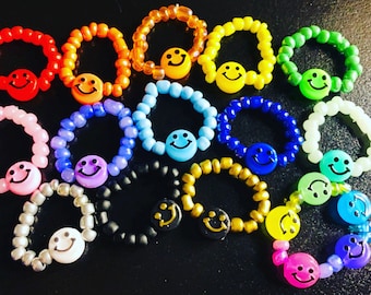 Breaded Smiley Face Rings