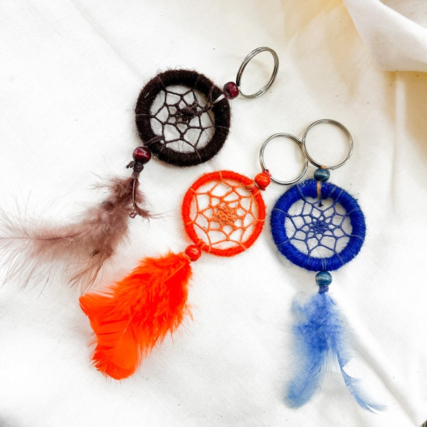 Dreamcatcher Feather Macrame Handmade Nepal Keychain, Colorful keychain, keychain for kids, unisex keychain, spiritual keychain