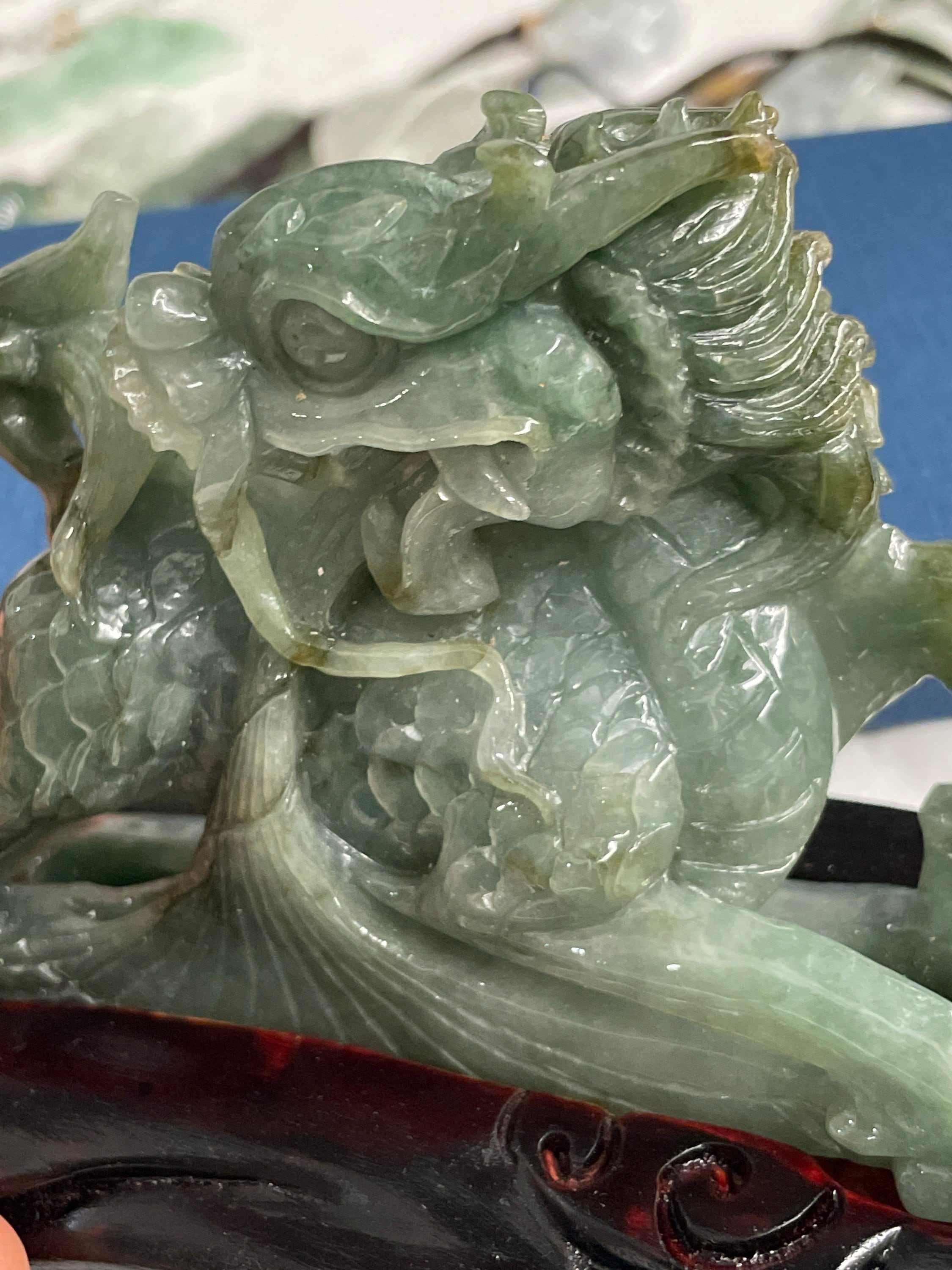 Pieza de exhibición de Jade Dragon | Etsy