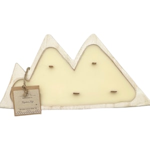 Mountain Dough Bowl Candle – Hand-Carved, 100% Beeswax, Whitewashed Rustic Decor