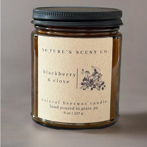 Blackberry  Clove – Sweet Berry & Spiced Beeswax Candle | Hand-Poured, Non-Toxic, Cozy Fall Scent