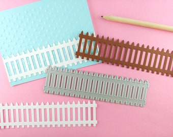 Picket Fence Cutting Die - Garden Fence Metal Dies - Metal Crafting Dies - Farm Fence Craft Die - Card Making Dies - Railroad Track M14