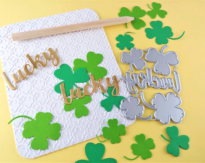 Clover Leaf Cutting Dies - St. Patrick's Day Craft Die - Lucky Metal Dies - 4 Leaf Clover Metal Die - Scrapbooking and Card Making E01