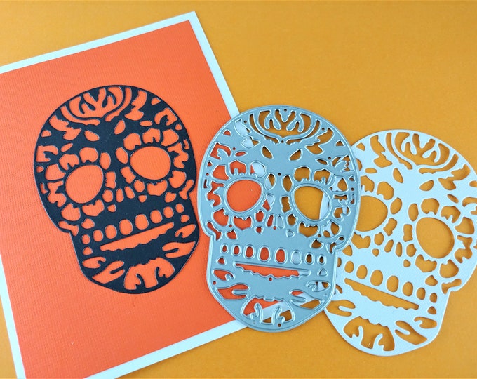 Skull Craft Cutting Die - Dia de los Muertos Skull - Metal Cutting Die - Cute Halloween Crafts - Card Making - Halloween Cutting Die H04