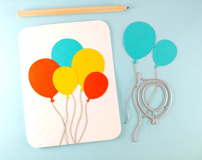 Balloons Cutting Die - Balloons Metal Crafting Dies -  Cute Birthday Balloon Crafting Die - Card Making and Scrapbooking Dies B02