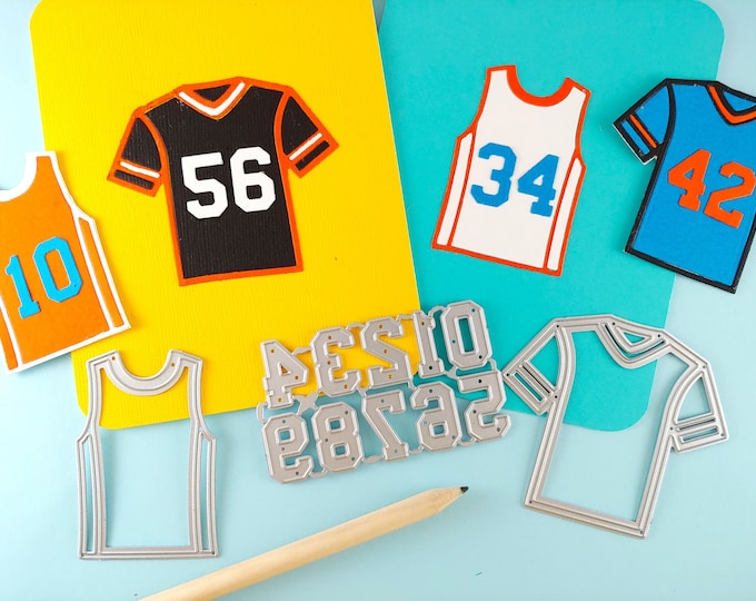Sports Jerseys Cutting Dies - Sports Craft Die - Scrapbooking Die - Cardmaking - Team Spirit Craft - Football Jersey - Basketball Jersey M09