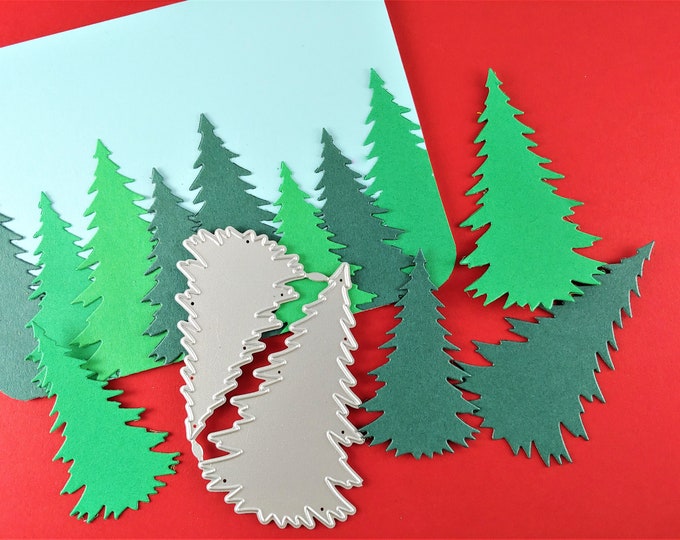 Pine Trees Metal Cutting Dies - Christmas Tree Crafting Dies - Holiday Die Cuts - Tree Craft Die - Christmas Dies - Forest Die Cuts C06