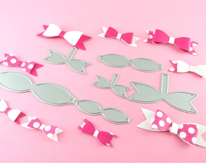 Little Bows Cutting Dies - 6 Piece Set of Craft Dies - Bow Metal Crafting Dies - Christmas Metal Craft Die - Gift Bow -Card Making M06