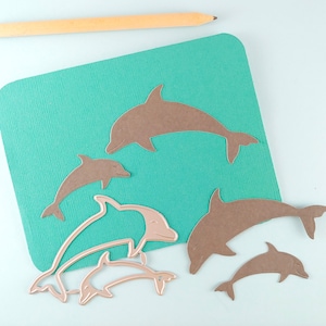 Matrices de découpe dauphins - Matrices de découpe dauphins - Matrice de découpe scrapbooking - fabrication de cartes - souvenirs d'été - thème océan - thème mer - poinçons en métal A03