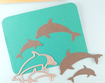 Dolphin Cutting Dies - Dolphins Crafting Dies - Scrapbooking Die - Cardmaking - Summer Memories - Ocean Theme - Sea Theme - Metal Dies A03