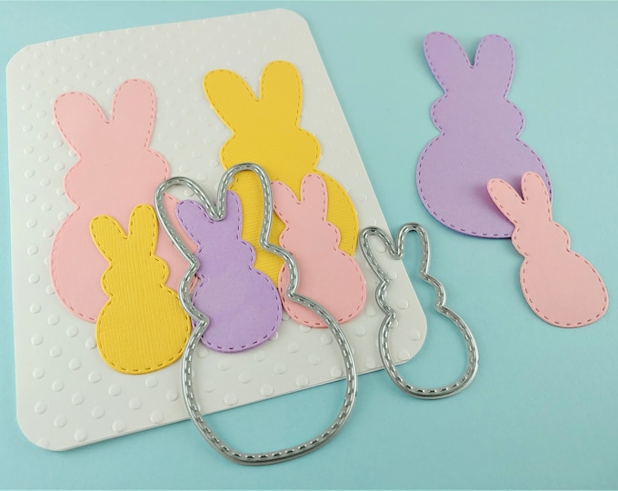 Peeps Metal Cutting Dies - Crafting Dies - Stitched Easter Bunny Metal Craft Die - Easter Rabbit Dies for Scrapbooking and Card Making - E03