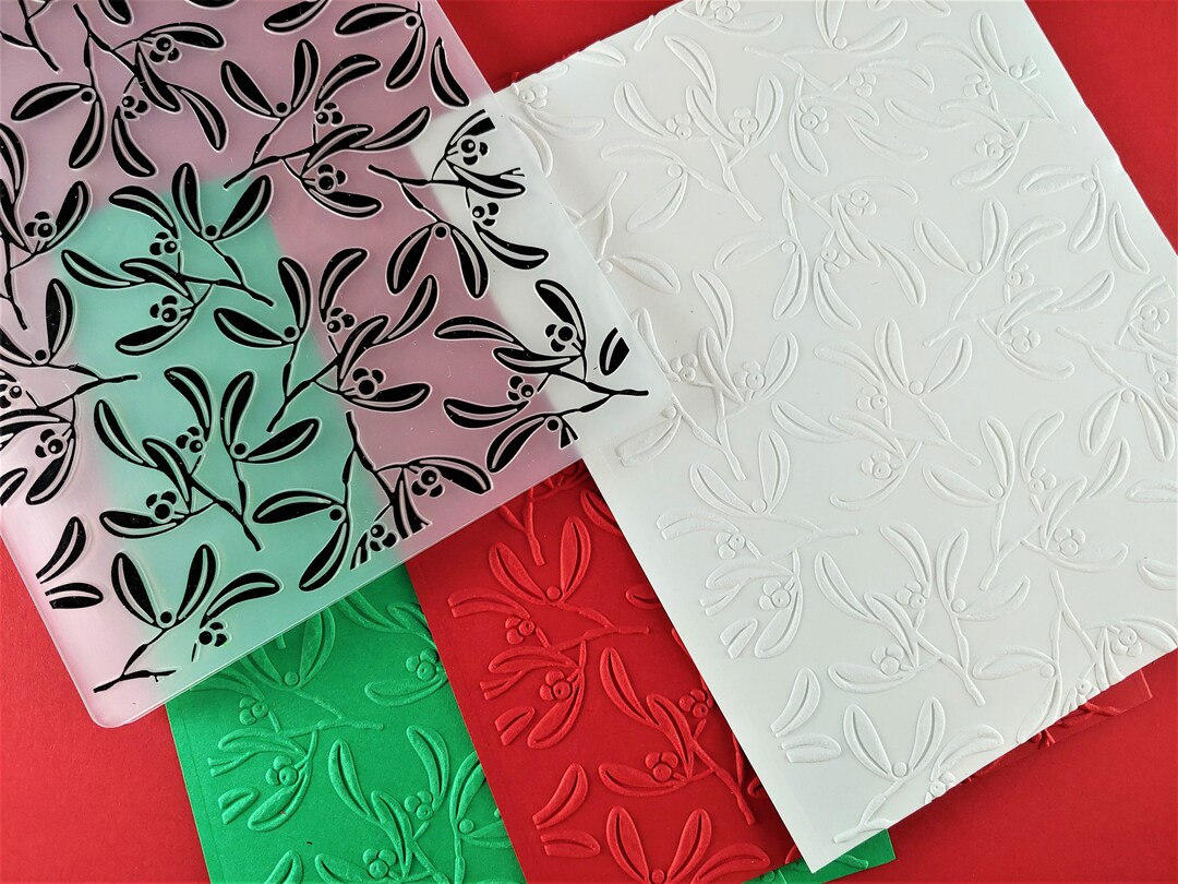 Christmas Mistletoe Pattern Embossing Folder Paper Embossing Paper Craft Embosser Background
