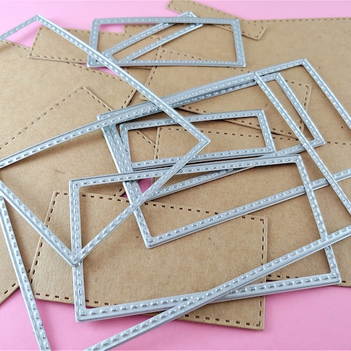Nested Stitched Scallop RectangleMetal Cut Die DIY Etched Paper Card Making Nested Stitched Scallop RectangleMetal Cut Die DIY Etched Paper Card Making