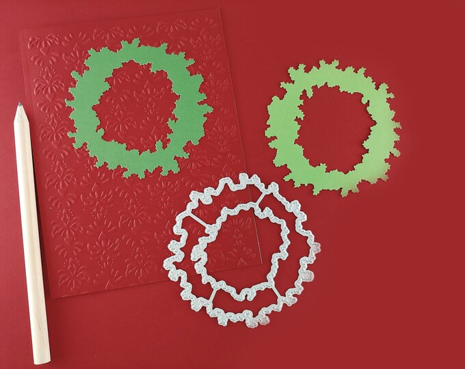 Christmas Wreath Cutting Die - Pine Wreath Craft Die - Christmas Wreath Metal Crafting Die - Holiday Metal Craft Die C14