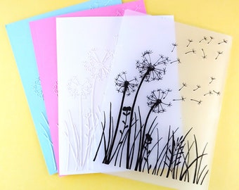 Dandelions Embossing Folder - Paper Embossing - Paper Craft Embosser - Background Embossing Folders D06