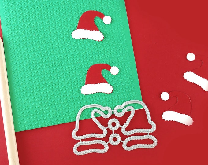 Little Santa Hats Cutting Dies - Christmas Craft Die -Santa Crafts - Christmas Card Decor - Cute Santa Hat - C15