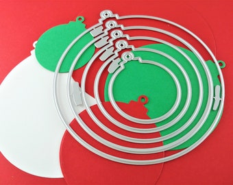 Christmas Ornament Metal Cutting Dies - Christmas Metal Craft Die - Round Ornament Nesting Metal Crafting Dies - Holiday Die Cuts C04