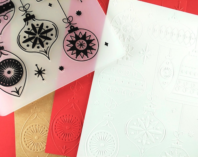 Christmas Ornament Embossing Folder - Paper Embossing - Paper Craft Embosser - Background Embossing Folders D31