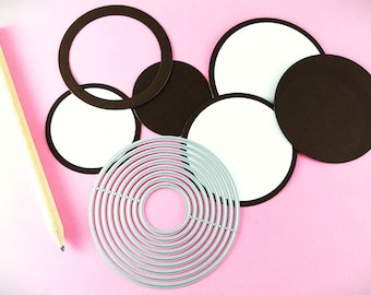 Circle Labels Cutting Dies - 6 Piece Nesting Metal Dies - No Stitching - Circles Cutting Die - Metal Crafting Die Set - Round Label S07