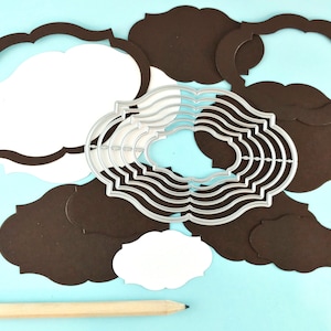 Decorative Labels Cutting Dies - 6 Piece Nesting Dies - No Stitching - Label  Die - Metal Crafting Die Set - Card Making Label T05