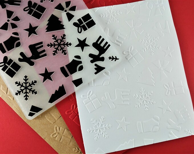 Christmas Pattern Embossing Folder - Paper Embossing - Paper Craft Embosser - Background Embossing Folders D04