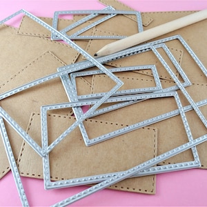 Matrices de découpe métal rectangulaires cousues - 8 matrices de découpe métal emboîtables - Matrice de découpe - Matrice de découpe rectangulaire - Matrice de découpe en métal S02