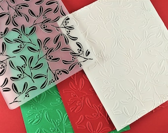 Christmas Mistletoe Pattern Embossing Folder - Paper Embossing - Paper Craft Embosser - Background Embossing Folders D13