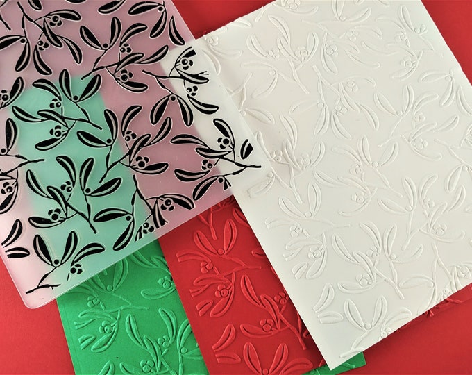 Christmas Mistletoe Pattern Embossing Folder - Paper Embossing - Paper Craft Embosser - Background Embossing Folders D13