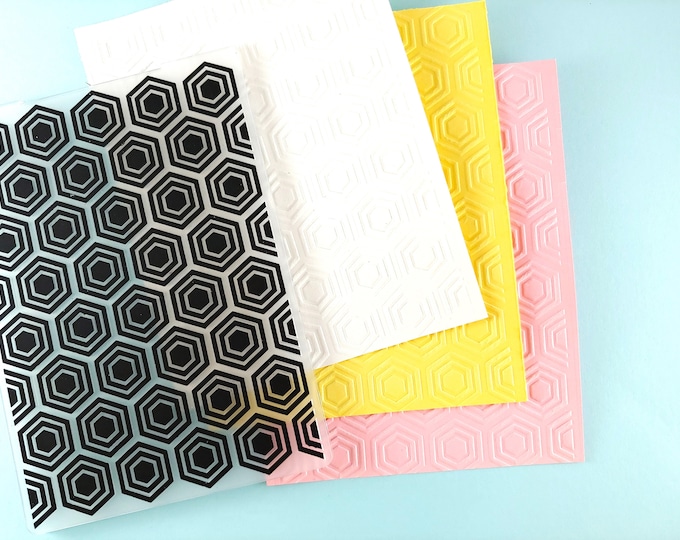 Hexagon Embossing Folder - Paper Embossing - Paper Craft Embosser - Background Embossing Folders D12